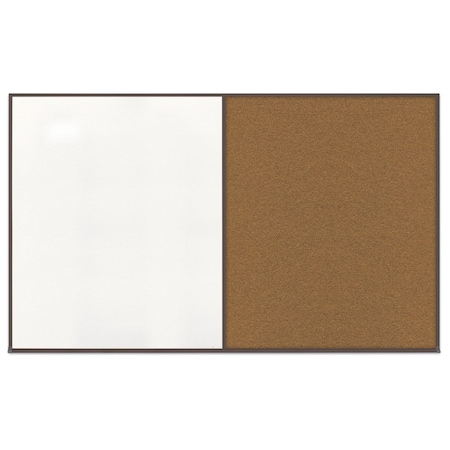 United Visual Products Double Door Radius Corkboard, 42"x32", Sat UV70025RC-SATIN-SURF